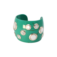 Load image into Gallery viewer, Turquoise Resin &amp; Mother of Pearl Shell Cuff
