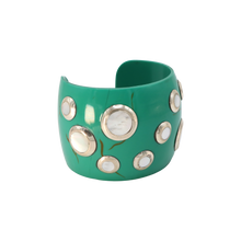 Load image into Gallery viewer, Turquoise Resin &amp; Mother of Pearl Shell Cuff
