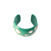 Load image into Gallery viewer, Turquoise Resin &amp; Mother of Pearl Shell Cuff

