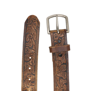 Size 43.5-48.5" Vintage Brown Leather Belt