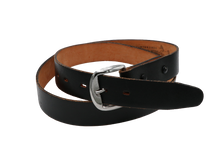 Load image into Gallery viewer, Size 41.5-45.5&quot; Vintage Black Leather Belt
