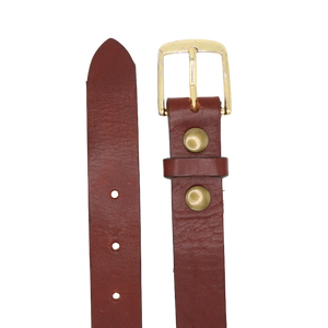 Mini* Size 33-37" Vintage Brown Leather Belt