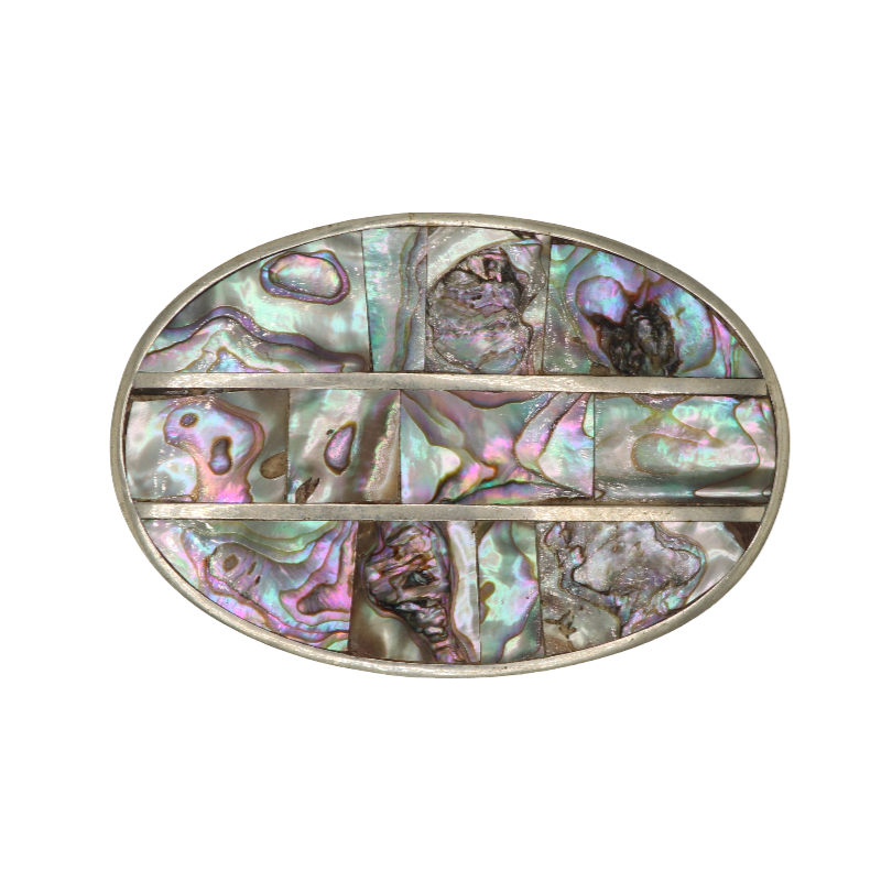 Alpaca Silver & Abalone Shell Belt Buckle