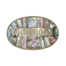 Load image into Gallery viewer, Stamped Mexico Alpaca Silver Abalone Belt Buckle
