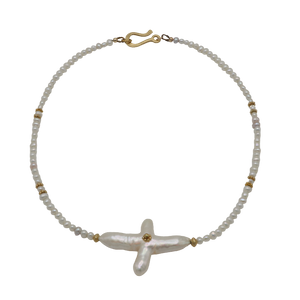 Cross Freshwater Pearl Necklace