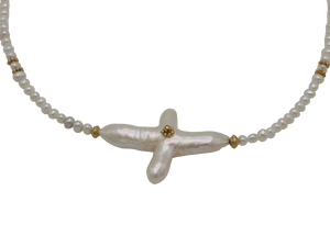 Cross Freshwater Pearl Necklace