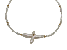 Load image into Gallery viewer, Cross Freshwater Pearl Necklace
