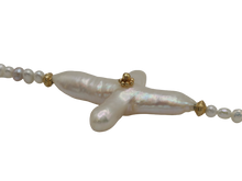 Load image into Gallery viewer, Cross Freshwater Pearl Necklace
