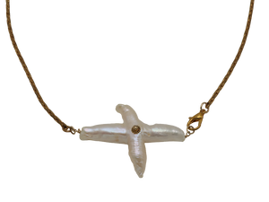 Cross Freshwater Pearl Chain Necklace
