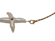 Load image into Gallery viewer, Cross Freshwater Pearl Chain Necklace

