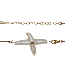 Load image into Gallery viewer, Cross Freshwater Pearl Chain Necklace
