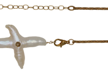 Load image into Gallery viewer, Cross Freshwater Pearl Chain Necklace

