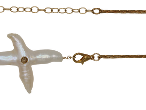 Cross Freshwater Pearl Chain Necklace