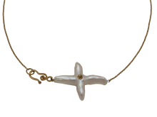 Load image into Gallery viewer, Cross Freshwater Pearl Chain Necklace
