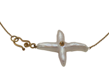 Load image into Gallery viewer, Cross Freshwater Pearl Chain Necklace
