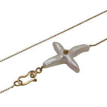 Load image into Gallery viewer, Cross Freshwater Pearl Chain Necklace
