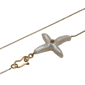 Cross Freshwater Pearl Chain Necklace