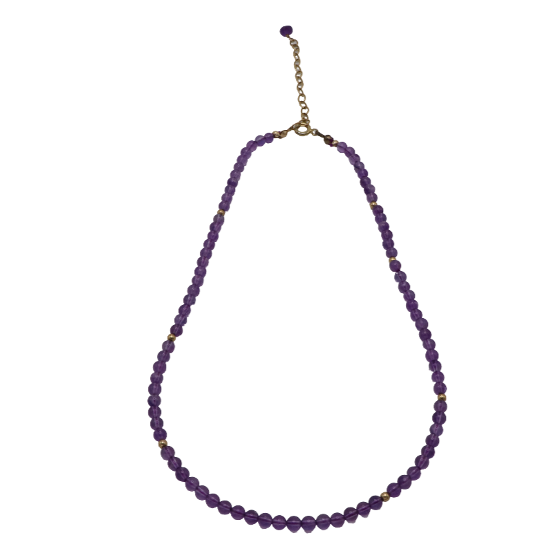 Amethyst & 14k Gold Necklace