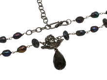Load image into Gallery viewer, Labradorite &amp; Peacock Pearl Angel Drop Necklace
