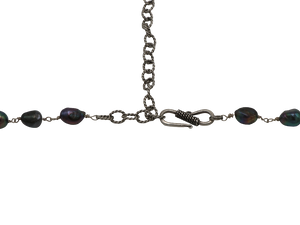 Labradorite & Peacock Pearl Angel Drop Necklace