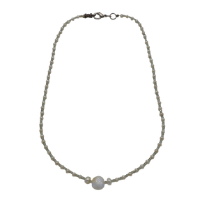 Moonstone, Seed Bead & Freshwater Pearl Necklace
