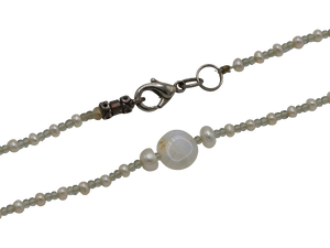 Moonstone, Seed Bead & Freshwater Pearl Necklace