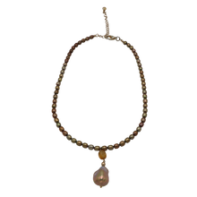 Load image into Gallery viewer, Golden Pearl &amp; Citrine Drop Necklace
