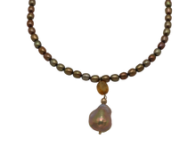 Load image into Gallery viewer, Golden Pearl &amp; Citrine Drop Necklace
