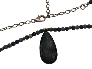 Iolite & Black CZ Necklace