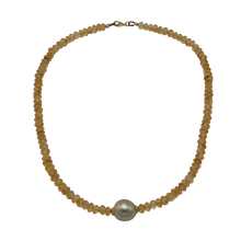 Load image into Gallery viewer, Citrine &amp; South Sea Golden Freshwater Pearl Necklace
