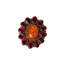 Load image into Gallery viewer, Amber &amp; Garnet Ring
