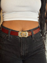 Load image into Gallery viewer, Mini White &amp; Gold Belt Buckle
