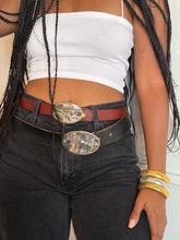 Load image into Gallery viewer, Mini Alpaca Silver &amp; Abalone Shell Belt Buckle
