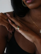 Load image into Gallery viewer, 18k Gold Certified Lab Diamond &amp; Emerald Pinky Ring
