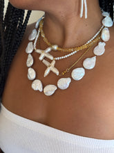 Load image into Gallery viewer, Cross Freshwater Pearl Necklace
