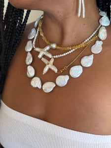 Cross Freshwater Pearl Necklace