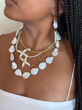 Load image into Gallery viewer, Cross Freshwater Pearl Chain Necklace
