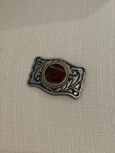 Load image into Gallery viewer, Silver &amp; Black Agate Belt Buckle
