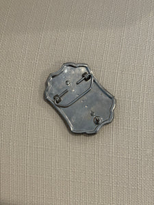 Silver & Blue Abalone Shell Belt Buckle