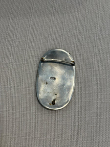 Stamped Mexico Alpaca Silver Abalone Belt Buckle