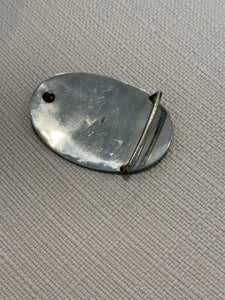 Desert Sunrise Silver Abalone Belt Buckle