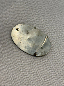 Stamped Mexico Alpaca Silver Abalone Belt Buckle