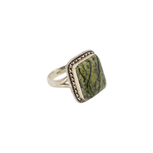 Green Zebra Jasper Ring