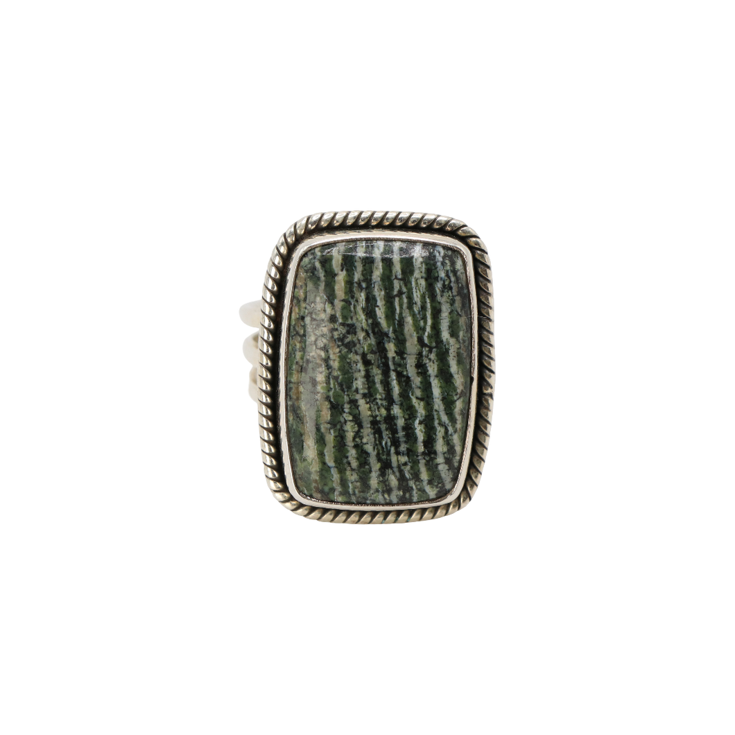 Green Zebra Jasper Ring