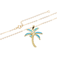 Load image into Gallery viewer, Palm Tree Blue Opal  Necklace
