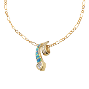 Twisted Stone Blue Opal Necklace