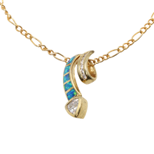 Load image into Gallery viewer, Twisted Stone Blue Opal Necklace
