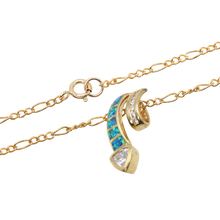 Load image into Gallery viewer, Twisted Stone Blue Opal Necklace
