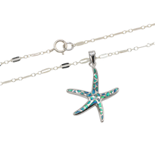 Load image into Gallery viewer, Mini Starfish Blue Opal Necklace
