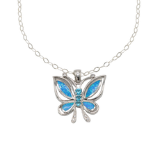 Load image into Gallery viewer, Butterfly Blue Opal Necklace

